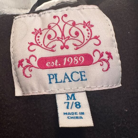 Place Girls Hooded Button Down Vest Size M7/8 Navy Polyester - Picture 7 of 9